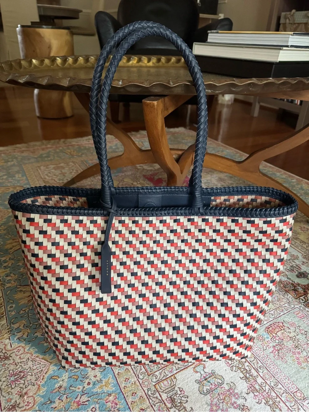 RADLEY London The Sunningdale Medium Open Top Tote Naval Woven Leather